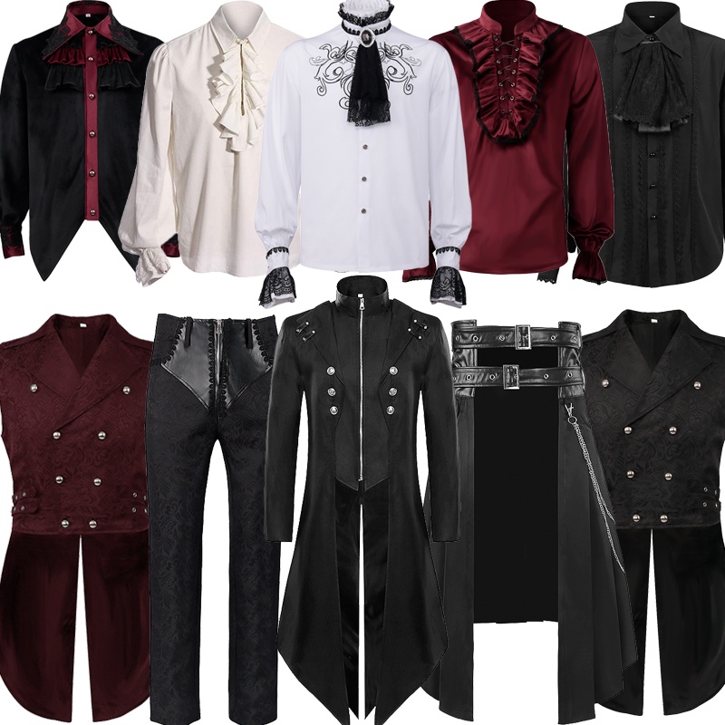 Áo Sơ Mi Phong Cách Trung Cổ Châu Âu Retro Hoàng Tử Cưỡi Ngựa Hàng Năm Cho Nam Nữ