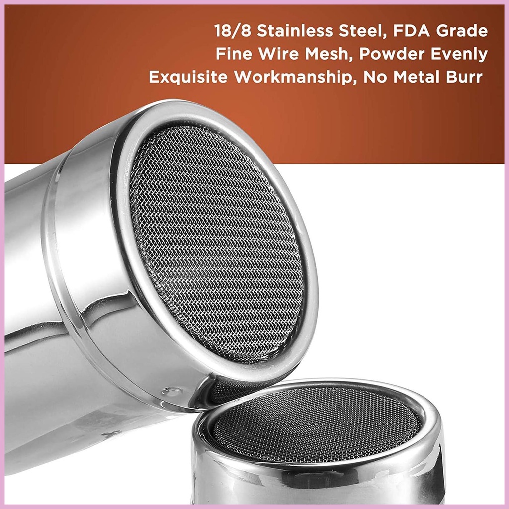 Bình Lắc Bột Bằng Thép Không Gỉ Có Nắp Đậy Tiện Dụng