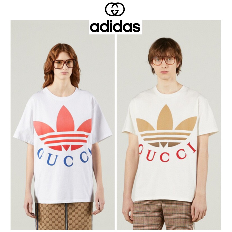 Áo Thun Tay Ngắn Cổ Tròn Chất Liệu 100% Cotton In Logo Gucci Thời Trang Cho Cặp Đôi