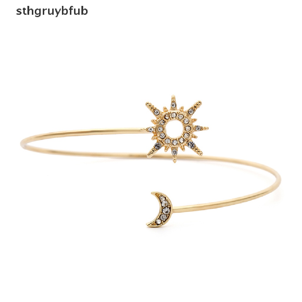 Vòng Đeo Bắp Tay Đính Đá Zircon Hình Ngôi Sao Mặt Trăng Đơn Giản