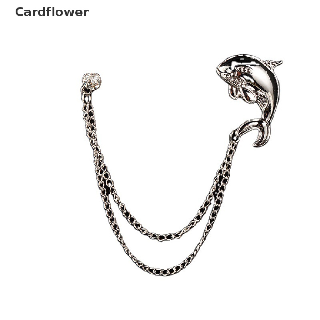 < Cardflower > Ghim Cài Áo Chuỗi Hạt Pha Lê Hình Cá Heo / Hoa / Giày / Nón Thời Trang Cho Nam Nữ