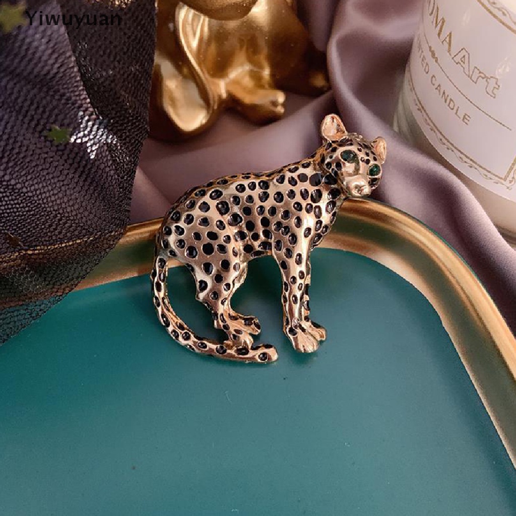 &lt; Yiwuyuan &gt; Trâm Cài Áo Kim Loại Hình Báo Sơn Dầu Cổ Điển