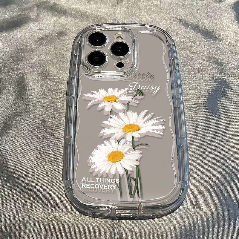 ✅Ốp Điện Thoại Mềm Trong Suốt Chống Sốc In Họa Tiết Hoa Cúc Cho Iphone 14 Promax 13127 / Xr Xs 118P