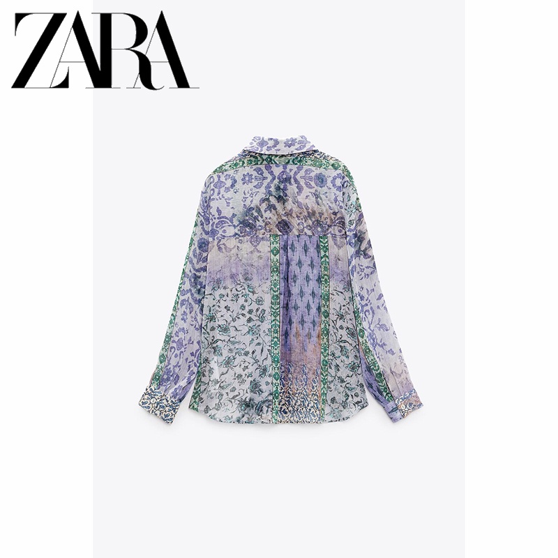 Zara Áo Sơ Mi In Họa Tiết Thời Trang Cho Nữ