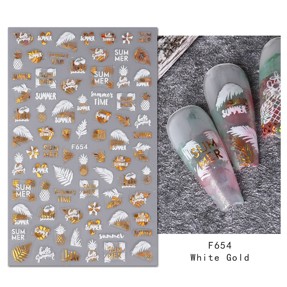 Miếng Dán Trang Trí Móng Tay Hai Màu Sắc Lấp Lánh