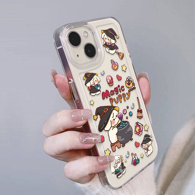 Magic Puppy Apple 14promax Phone Case 12 Transparent 11 Fun XR Cartoon Xsmax Soft Iphone13 8oKi