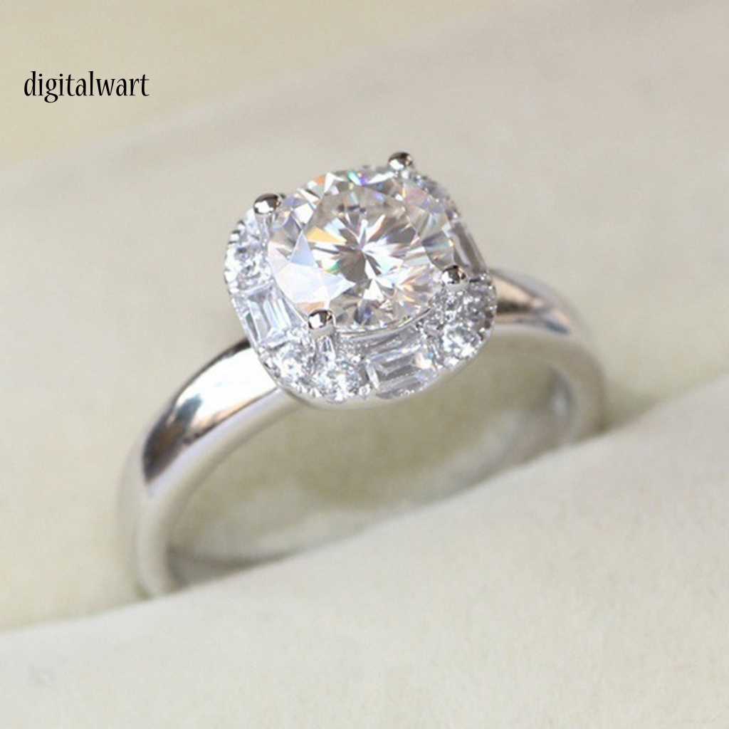 Kỹ Thuật Số| Nhẫn Đính Hôn Mạ Điện Đính Đá Lấp Lánh Chống Rơi