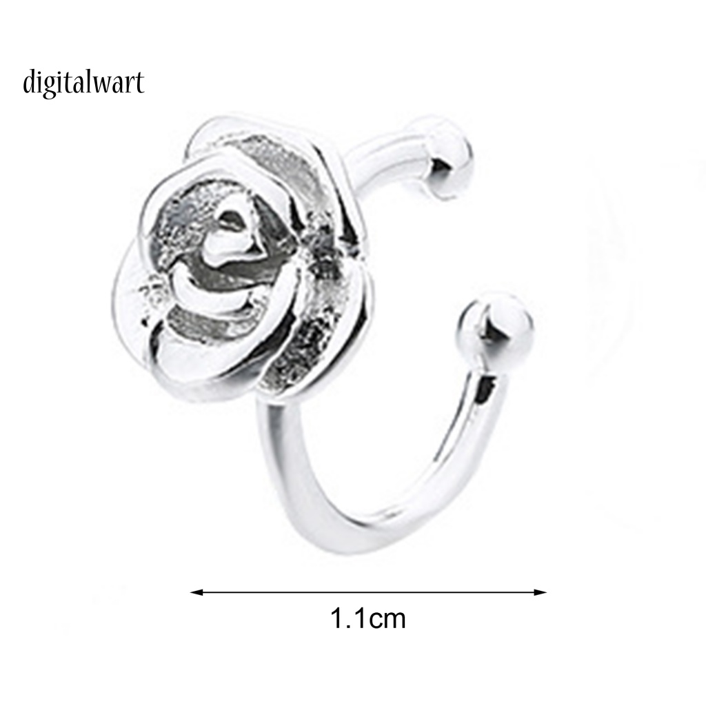 Kỹ Thuật Số| 1 Khuyên Kẹp Vành Tai Mạ Điện Không Cần Xỏ Lỗ Hình Hoa Trang Trí Dành Cho Nữ Dự Tiệc