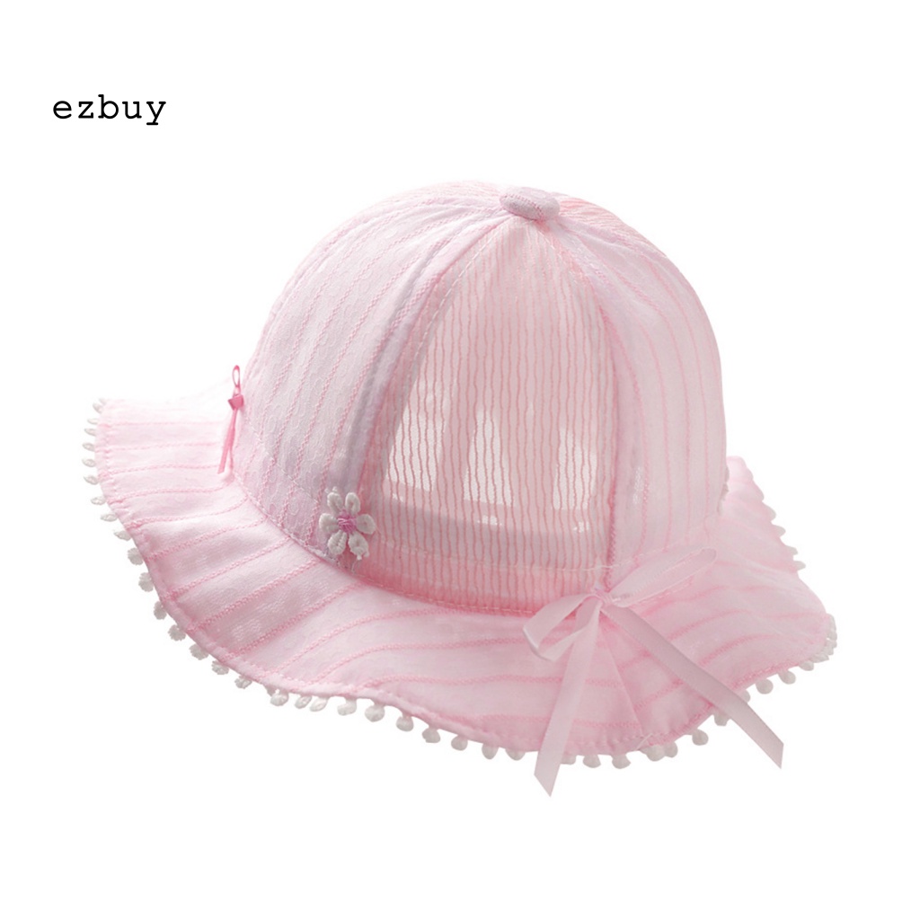 Nón Tai Bèo Chống Nắng Thoáng Khí Thêu Họa Tiết Xinh Xắn Cho Bé