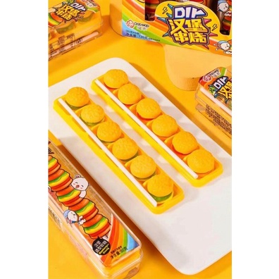 Kẹo dẻo Humberger Candy mini dẻo thơm đóng hộp nhựa chắc chắn bắt mắt hộp 80g