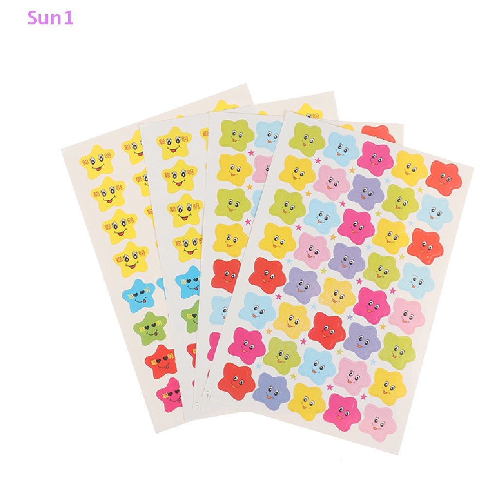 Set 400 Miếng Dán Hình Ngôi Sao Cười Dễ Thương Dùng Làm Phần Thưởng Cho Bé