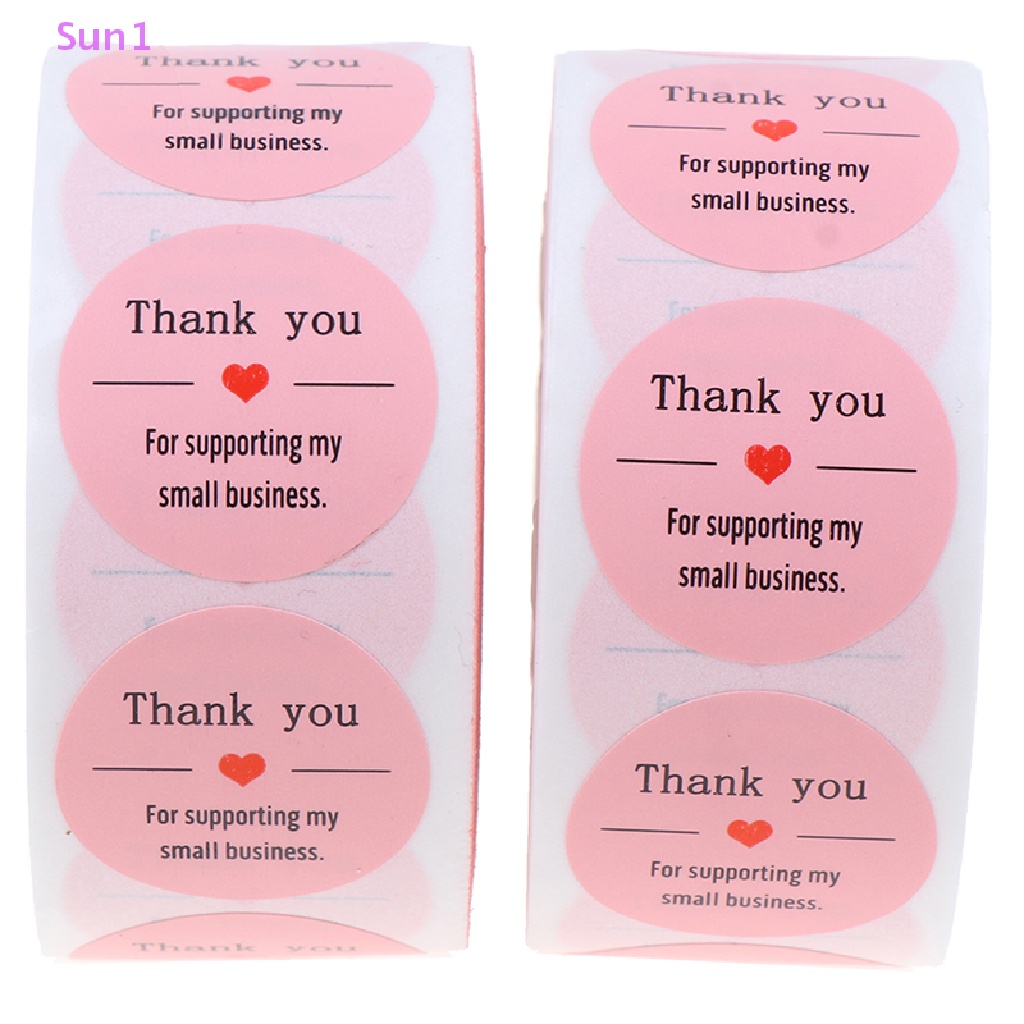 Bộ 500 Miếng Dán Màu Hồng In Chữ Thank You Sun1 Dùng Trang Trí Sổ Tay