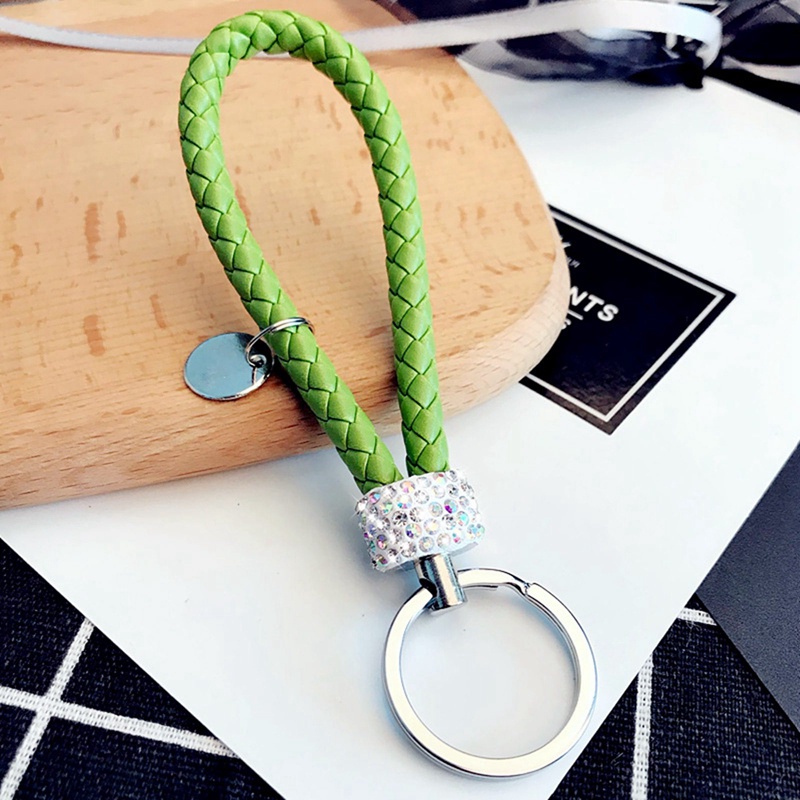 Ygt Móc Chìa Khóa Bằng Da Pu Đính Đá Lấp Lánh Thời Trang Cho Nam Và Nữ