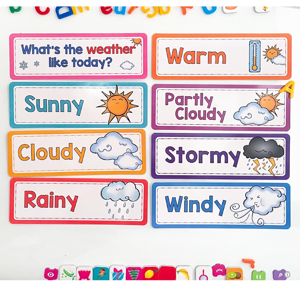 Bộ 16 Tấm Thẻ Học Tiếng Anh Montessori Dùng Để Trang Trí