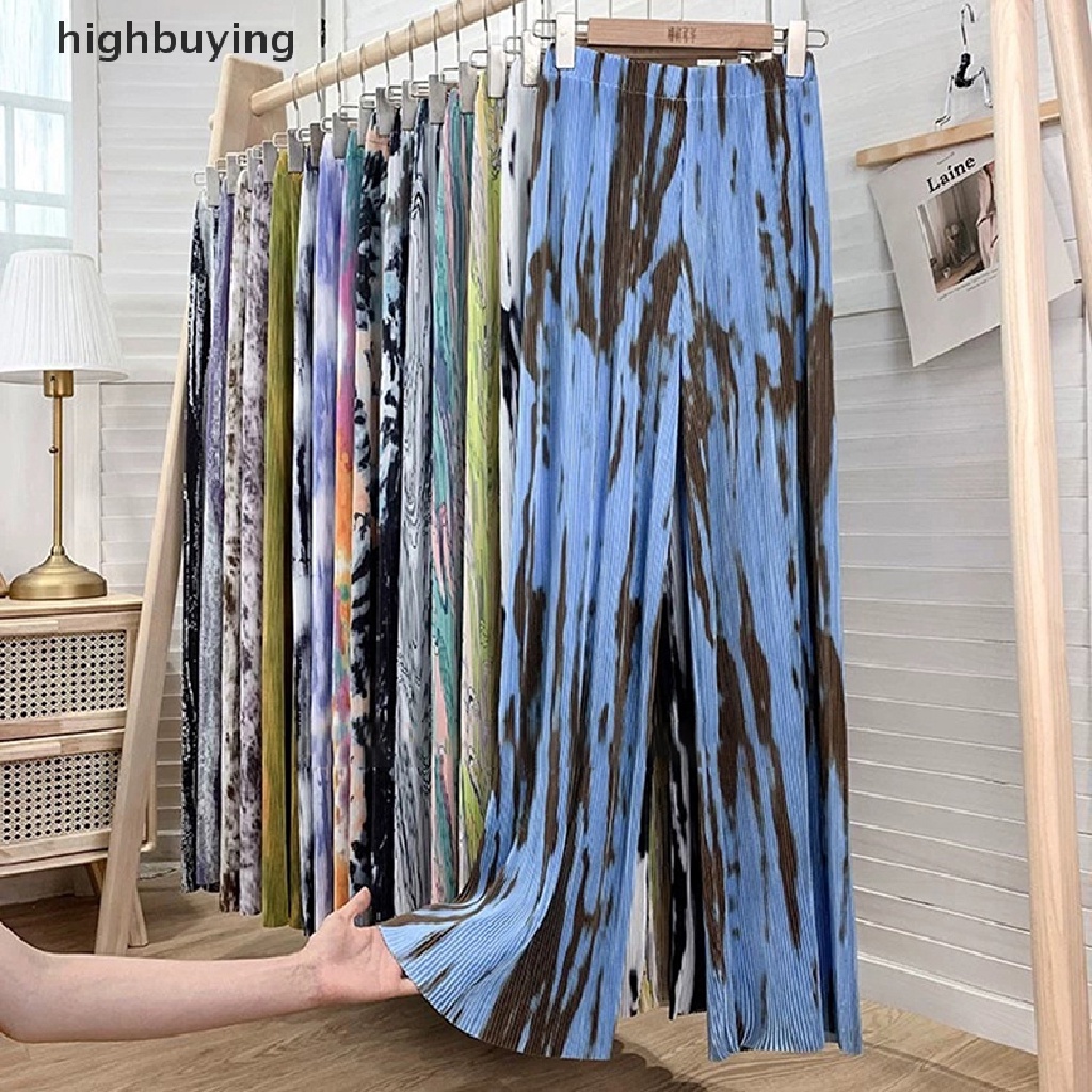 Quần Ống Rộng Lưng Cao Màu Sắc Kẹo Ngọt Thời Trang Mùa Hè Cho Nữ