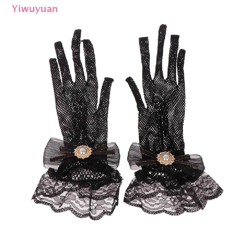 &lt; Yiwuyuan &gt; Găng Tay Ren Lưới Đính Nơ Phong Cách Lolita Mới Cho Bé Gái