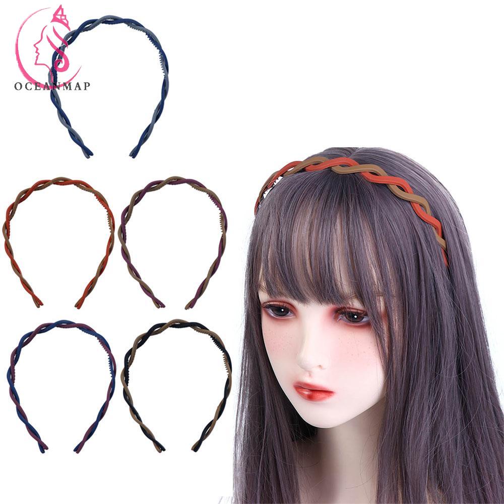 Băng Đô Cài Tóc Màu Trơn Thiết Kế Đơn Giản Cho Nữ