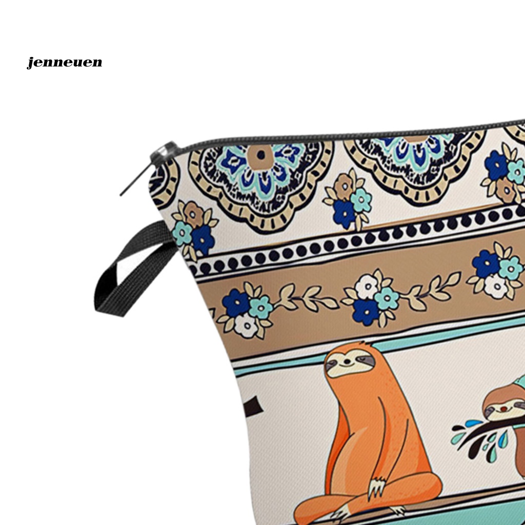 Jen Túi Đựng Mỹ Phẩm Xách Tay Cỡ Lớn Họa Tiết Con Lười Có Vòng Treo Đa Năng Cho Kỳ Nghỉ