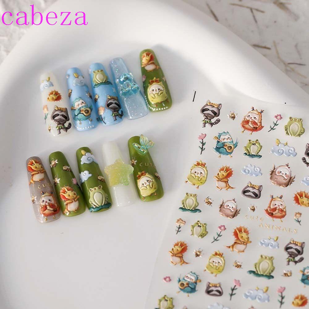 Miếng Dán Trang Trí Móng Tay Họa Tiết Hoạt Hình Gấu Duffy Alice Dễ Thương