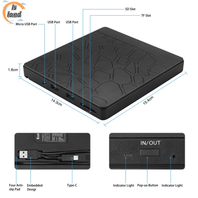 Ổ Đĩa Dvd Gắn Ngoài Kết Nối Usb 3.0 Cho Máy Tính