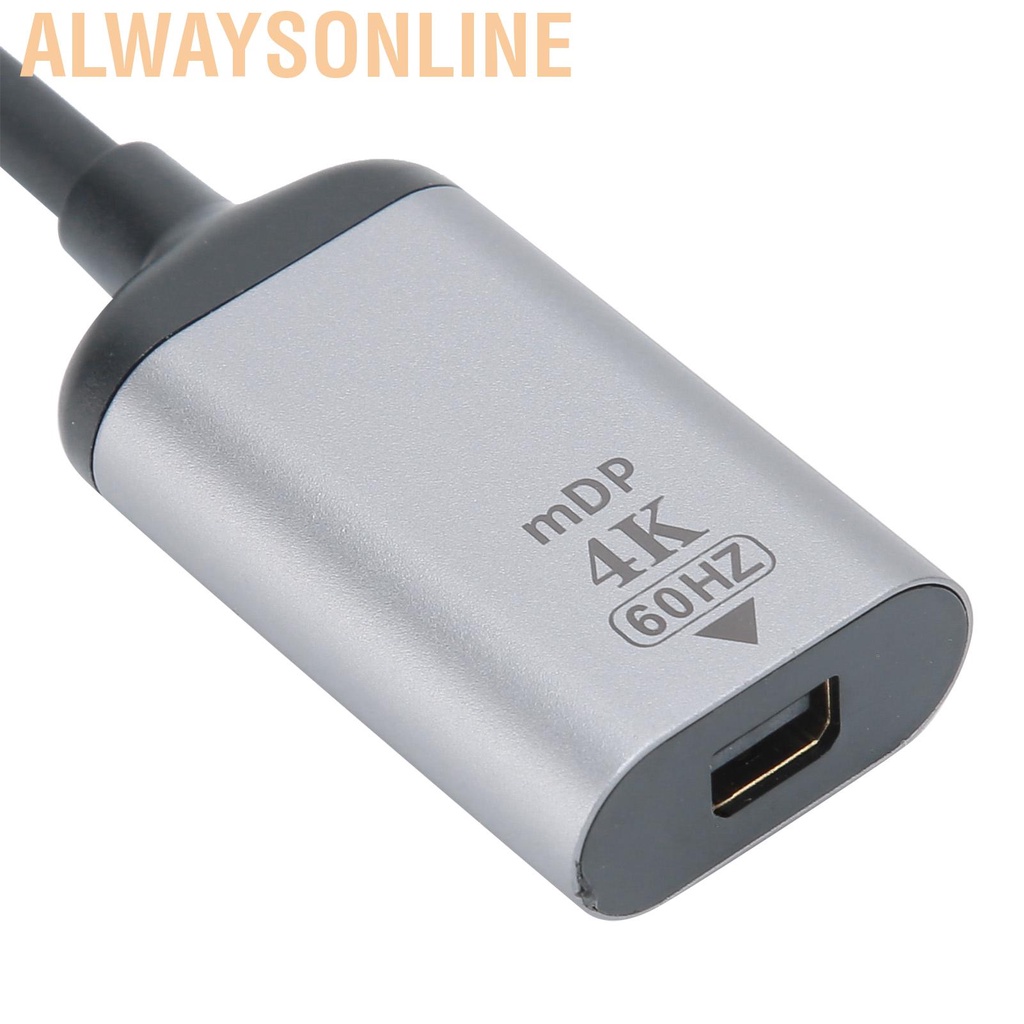 Alwaysonline Professional Portable Type‑C Male to Mini DP Adapter Cable Accessory for Windows