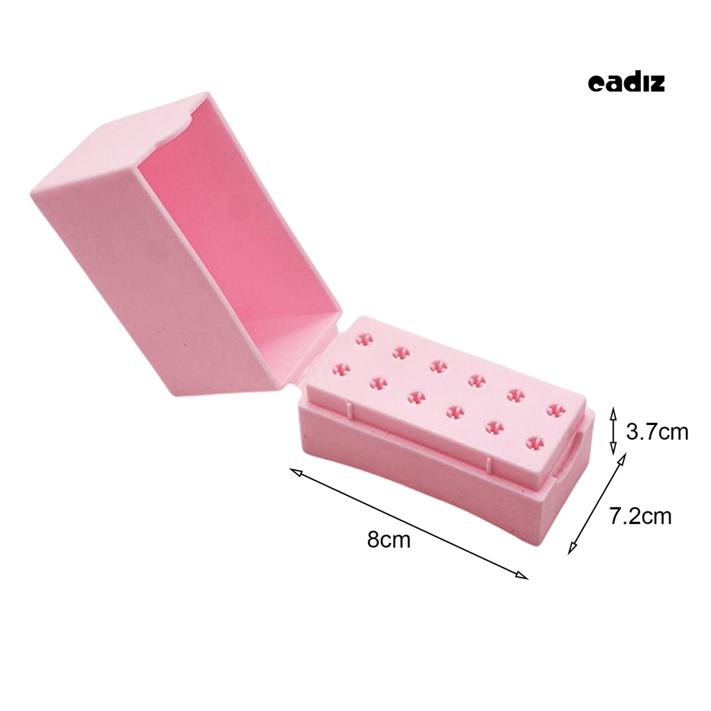 Hộp Đựng Đầu Mài Móng Tay 12 Lỗ Chống Bụi Chống Ẩm Tiện Dụng