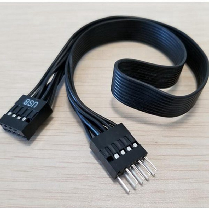 Dây Cáp Nối Dài Bo Mạch Chủ 9Pin USB 2.0 Đầu Đực Sang Đầu Cái 30cm Cho PC DIY
