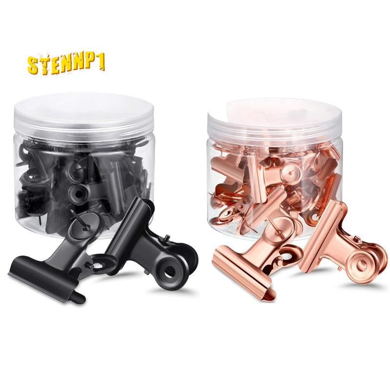 Set 60 Ghim Kẹp Bấm Màu Vàng Hồng / Đen Chuyên Dụng Cho Dự Án Trường Học