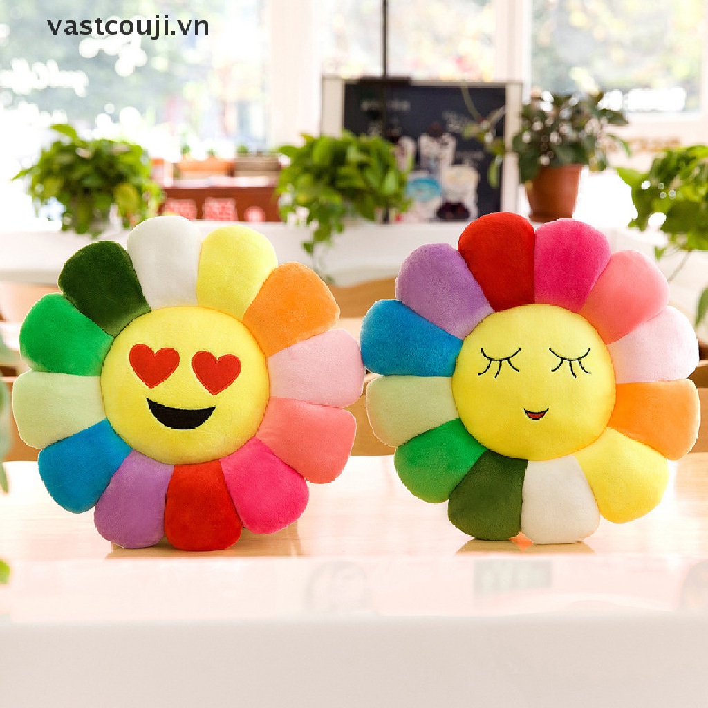 Gối Đệm Thư Giãn Hình Hoa Hướng Dương Hoạt Hình Nhiều Màu Sắc Vui Nhộn Trang Trí Nhà Cửa