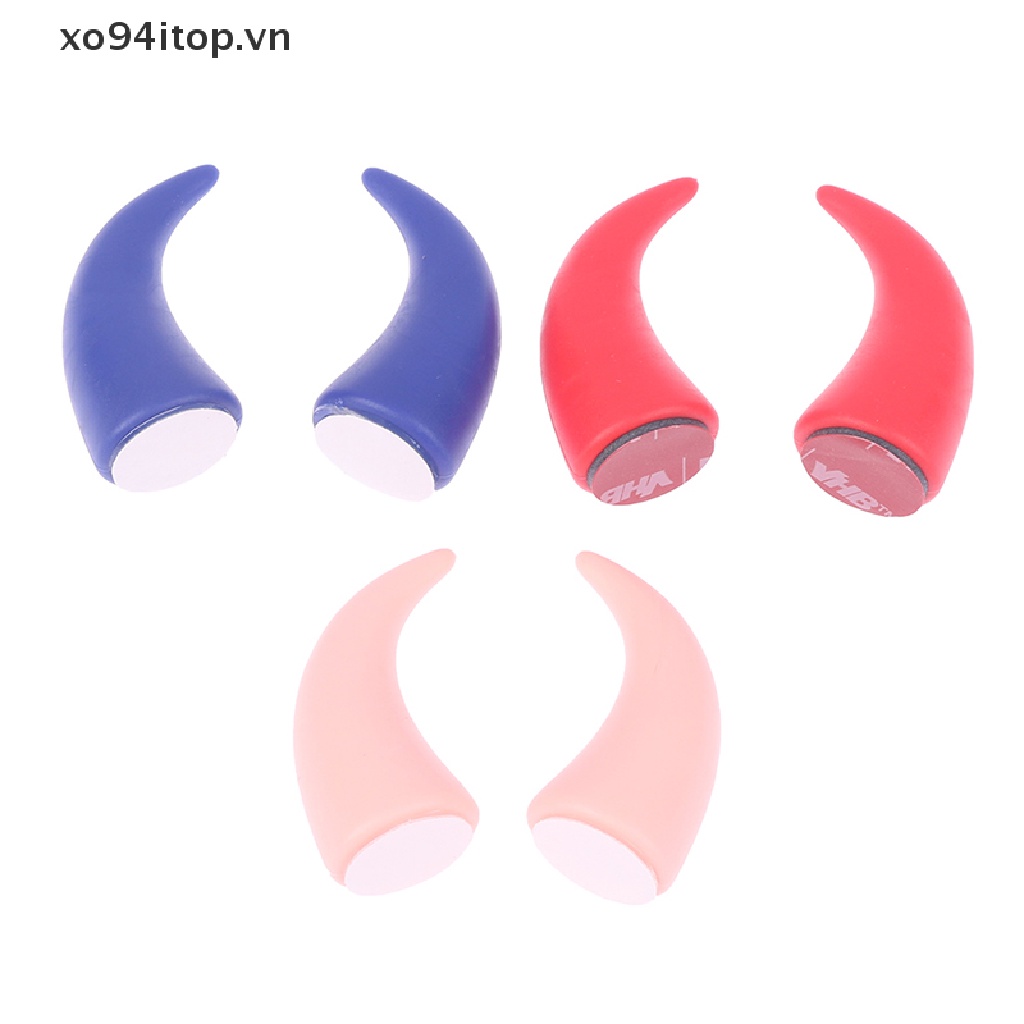 Set 2 Mũ Bảo Hiểm Bằng Silicon Hình Tai Mèo Trang Trí Xe Máy