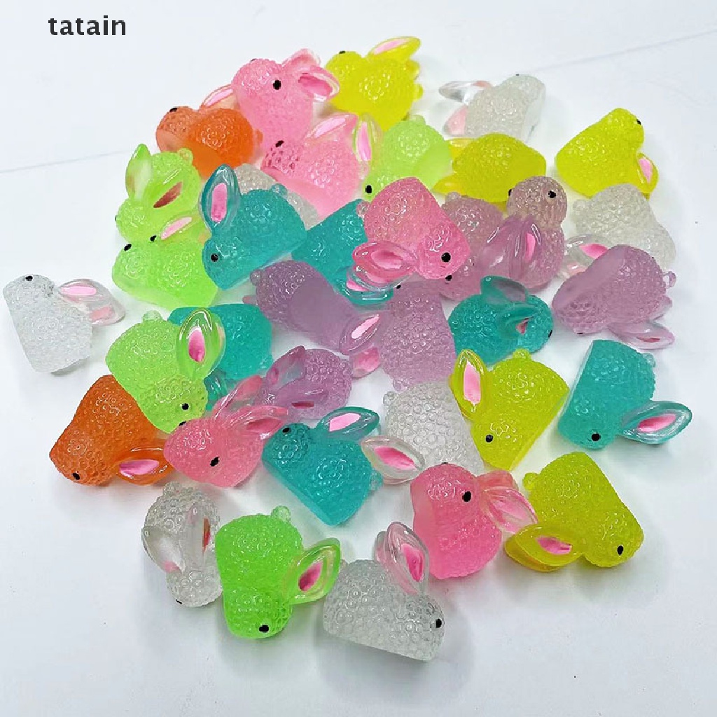 Set 5 Đồ trang trí Chai Nước Đá Hình Thỏ Dạ Quang Dùng Trang Trí