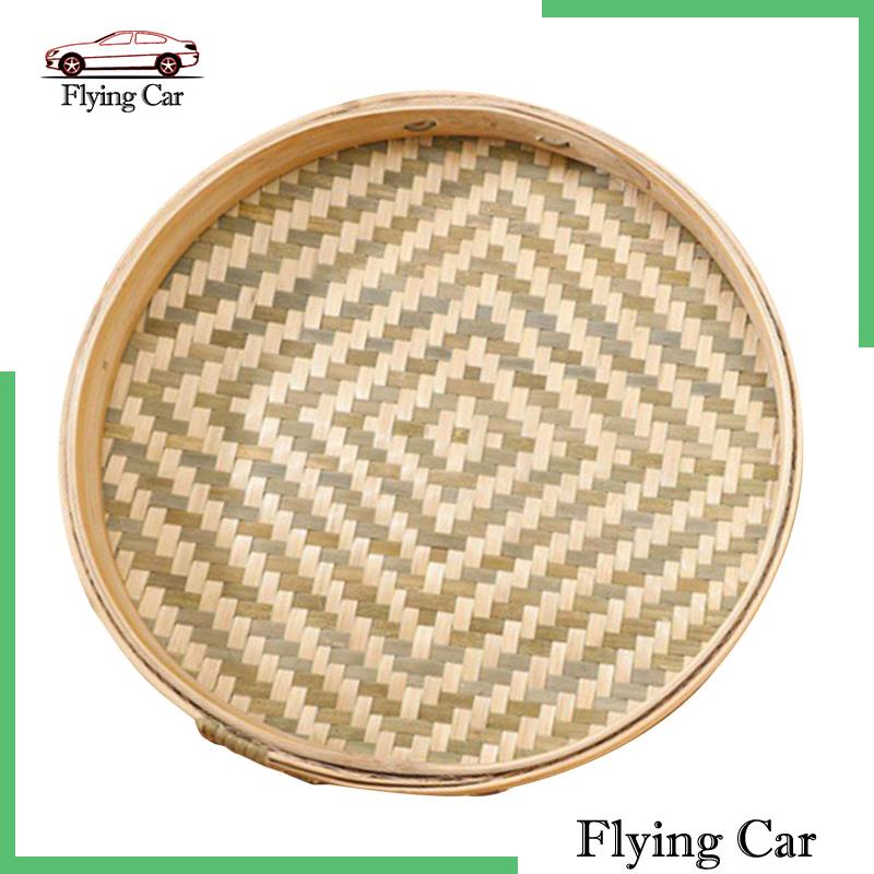 [Lzdjfmy2] Rổ Đan Tre Thủ Công Hình Tròn Đựng Trái Cây Khô Trang Trí