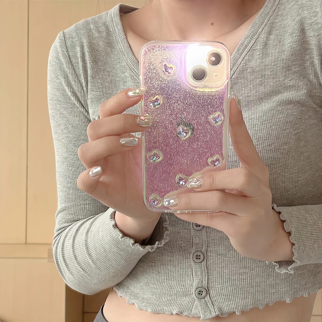 Ốp Điện Thoại TPU Silicon Mềm Trong Suốt Chống Sốc Phối Kim Tuyến Hình Bướm 3D Cho iPhone 14 Pro Max 13 12 11