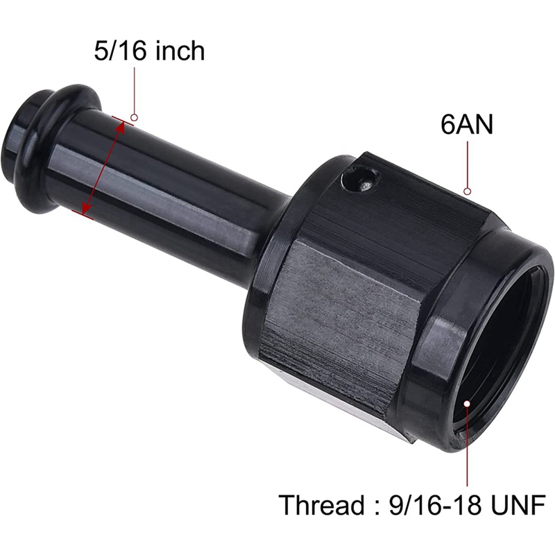 Đầu Nối Dây Dẫn Nhiên Liệu 6AN Female Sang Thẳng Xoay Được Bằng Nhôm Màu Đen