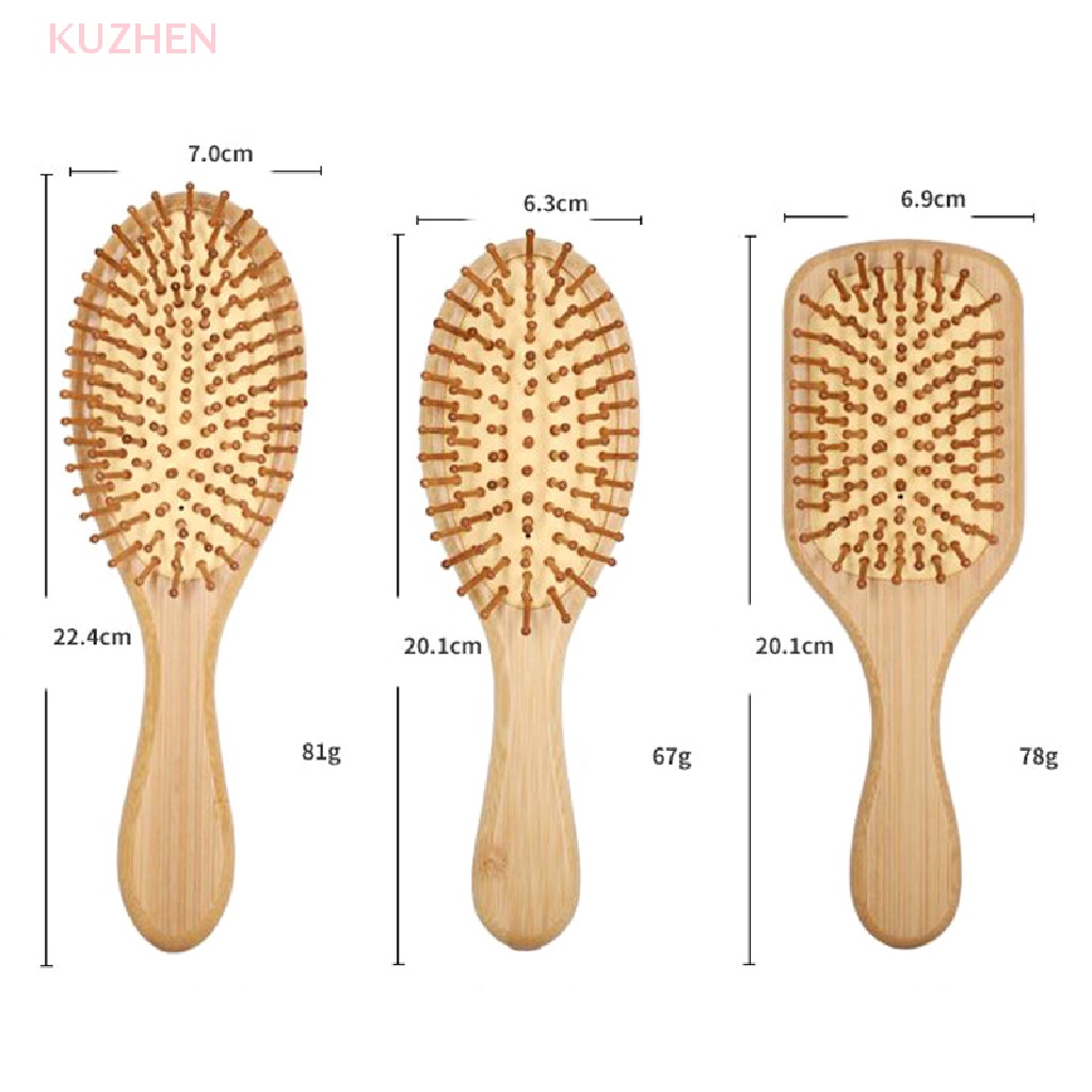 KUZHEN Lược Chải Tóc Đệm Khí Mát Xa Da Đầu Bằng Tre