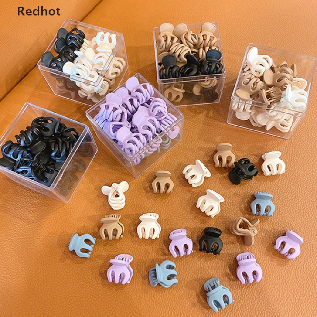 &lt; Redhot &gt; Bộ 10 Kẹp Tóc Càng Cua Mini Bằng Nhựa Nhám Thời Trang Ngọt Ngào Cho Bé Gái
