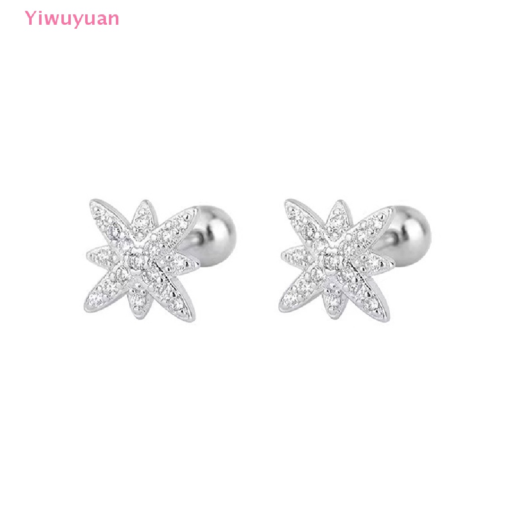1 Đôi Khuyên Tai Đính Đá Zircon Hình Ngôi Sao Thời Trang Mới