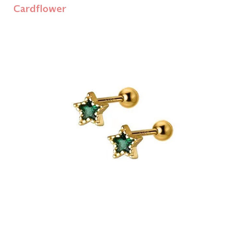 1 Đôi Bông Tai Đính Đá Zircon Hình Ngôi Sao Thời Trang Mới