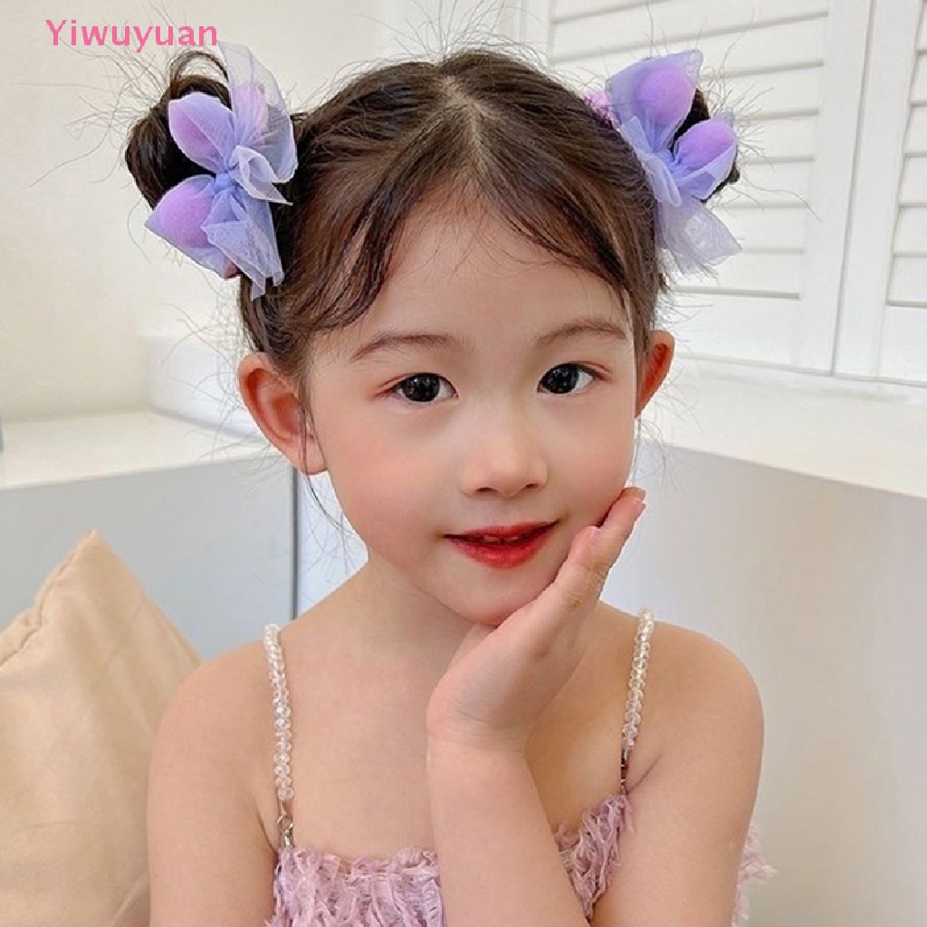 Dây Buộc Tóc Cao Su Organza Co Giãn Màu Kẹo Hình Nơ Dễ Thương Cho Bé Gái