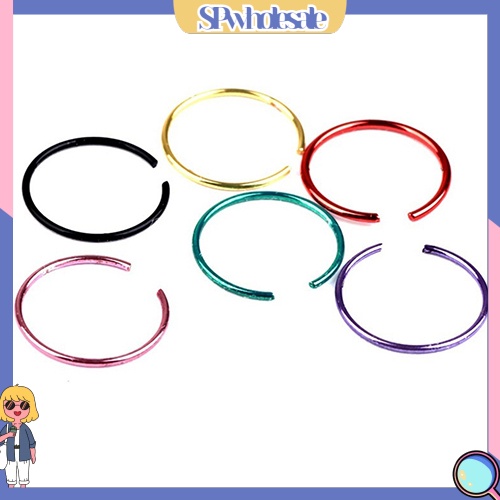 &lt;SPwholesale&gt; Set 40 Khuyên Mũi Bằng Thép Không Gỉ Nhiều Màu Sắc Cá Tính