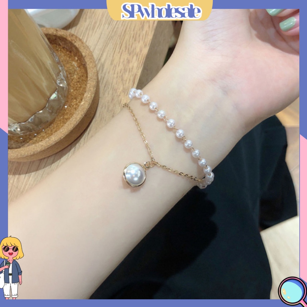 &lt;SPwholesale&gt; Vòng Cổ Hai Lớp Đính Ngọc Trai Giả Thanh Lịch Thoải Mái Dễ Phối Đồ Dành Cho Nữ