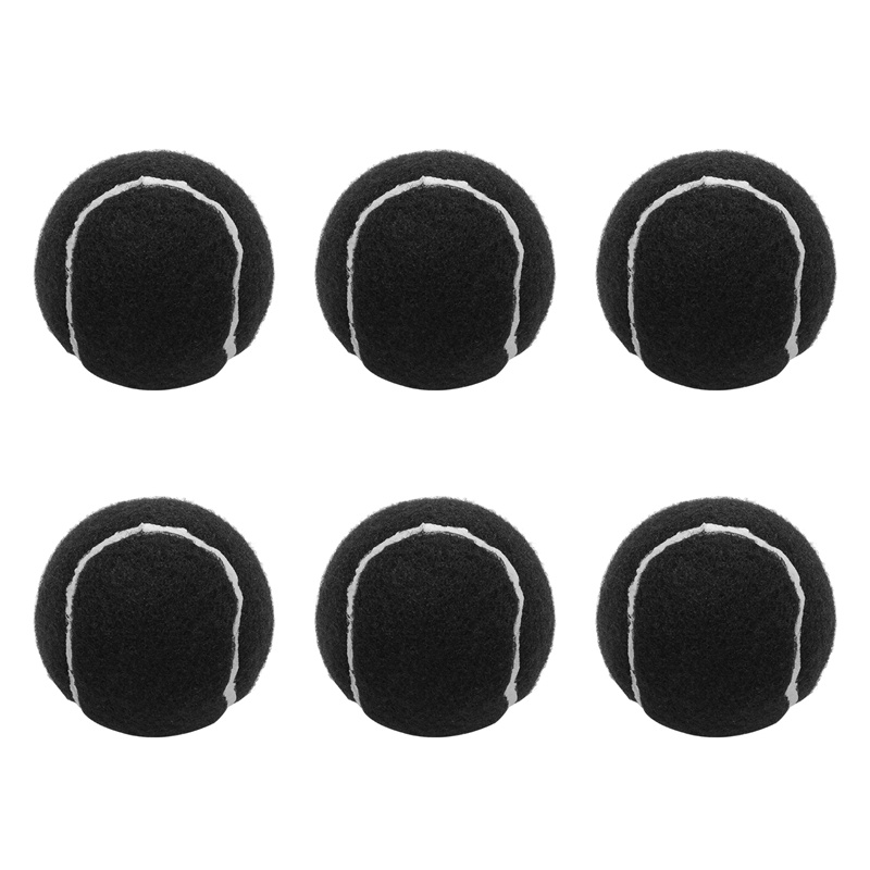 Bộ 6 Quả Bóng Tennis Đàn Hồi 66mm Chống Mòn Màu Đen Cho Người Mới Bắt Đầu
