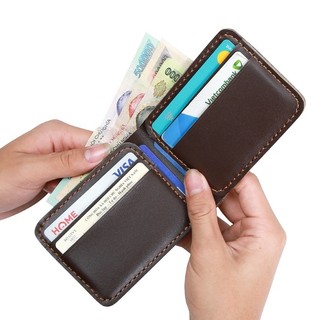 Ví sen 4 , da bò thật , bóp mini nhỏ gọn