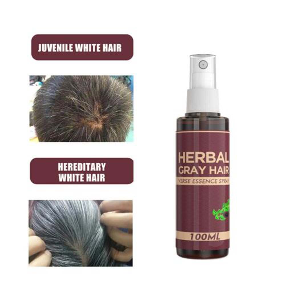 100ml Herbal Gray Hair Reverse Essence Spray Restore Black Hair Serum Oil