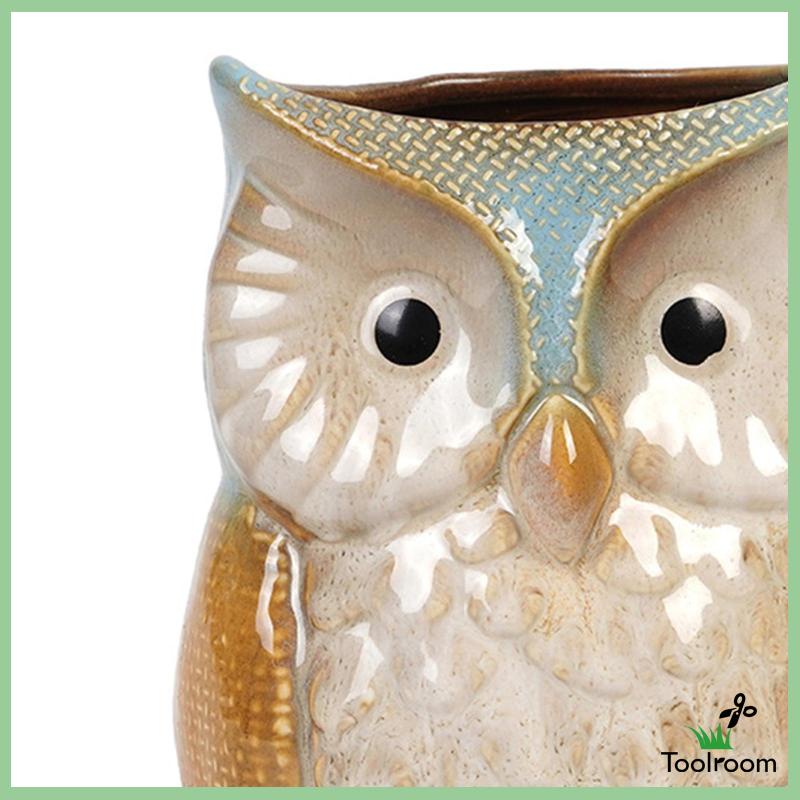 Chậu Hoa Hình Chim Cú Hoạt Hình Dùng Trang Trí Trong Nhà