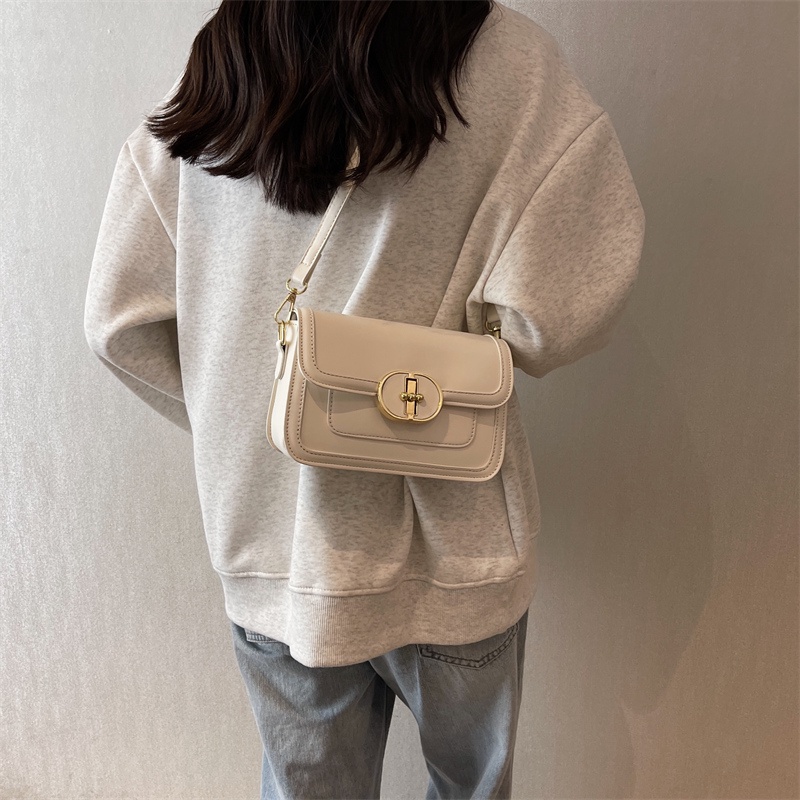 Túi Đeo Vai Hình Vuông Màu Sắc Đơn Giản Chất Lượng Cao Phong Cách retro Dành Cho Nữ