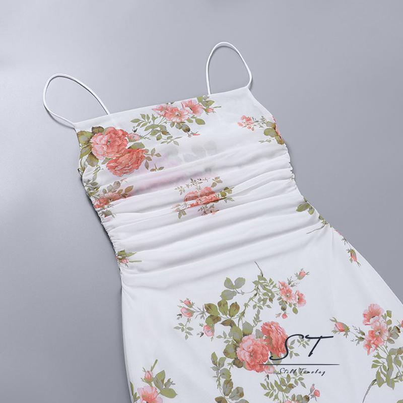 Đầm Dáng Ôm Không Tay In Hoa Thời Trang Mùa Hè CY03 Cho Nữ