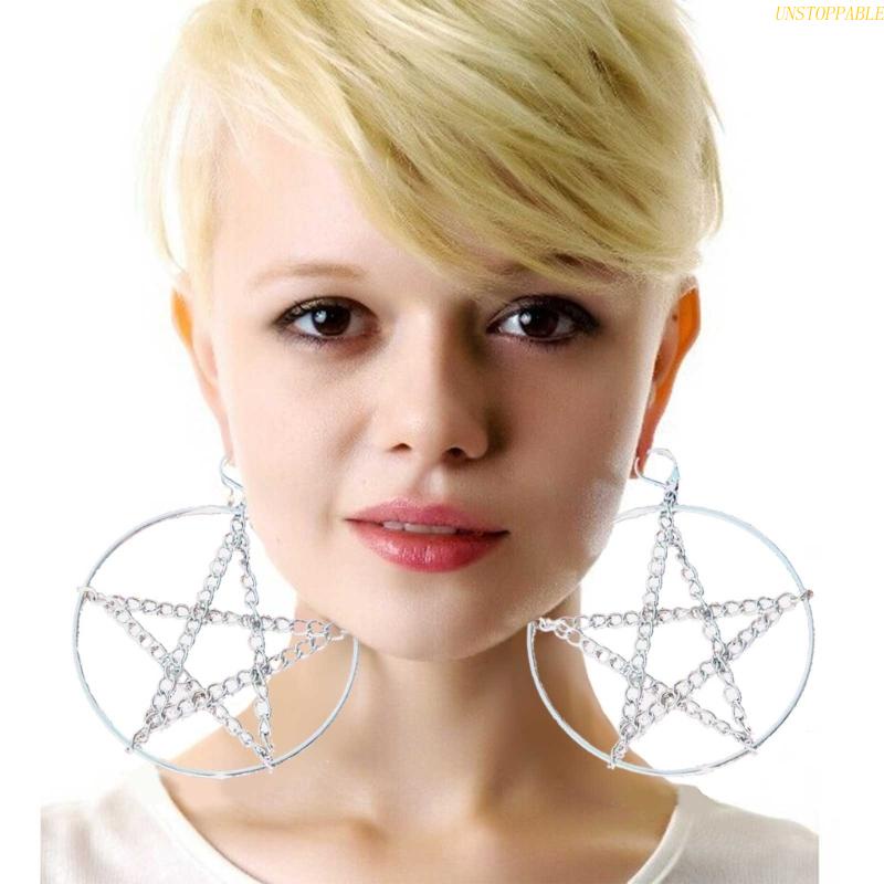 Khuyên Tai Tròn Hình Ngôi Sao Năm Cánh Lãng Mạn Thời Trang Cho Nữ