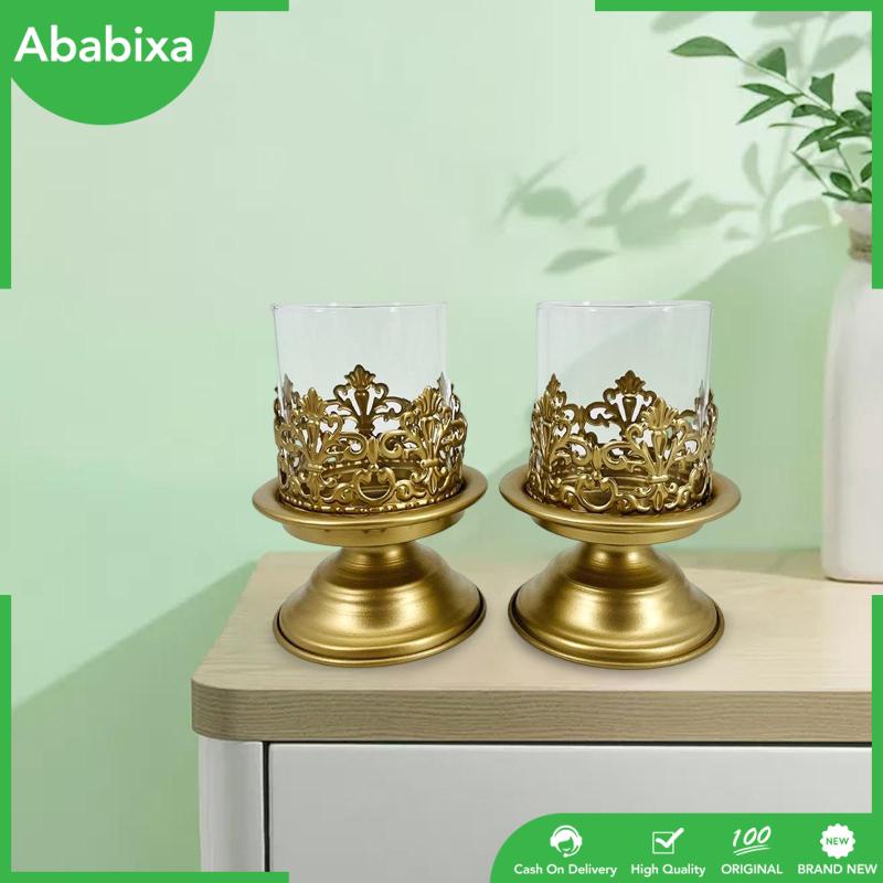 Bộ 2 Giá Đỡ Đèn Cầy Bằng Sắt Phong Cách Cổ Điển Độc Đáo Trang Trí Nhà Cửa