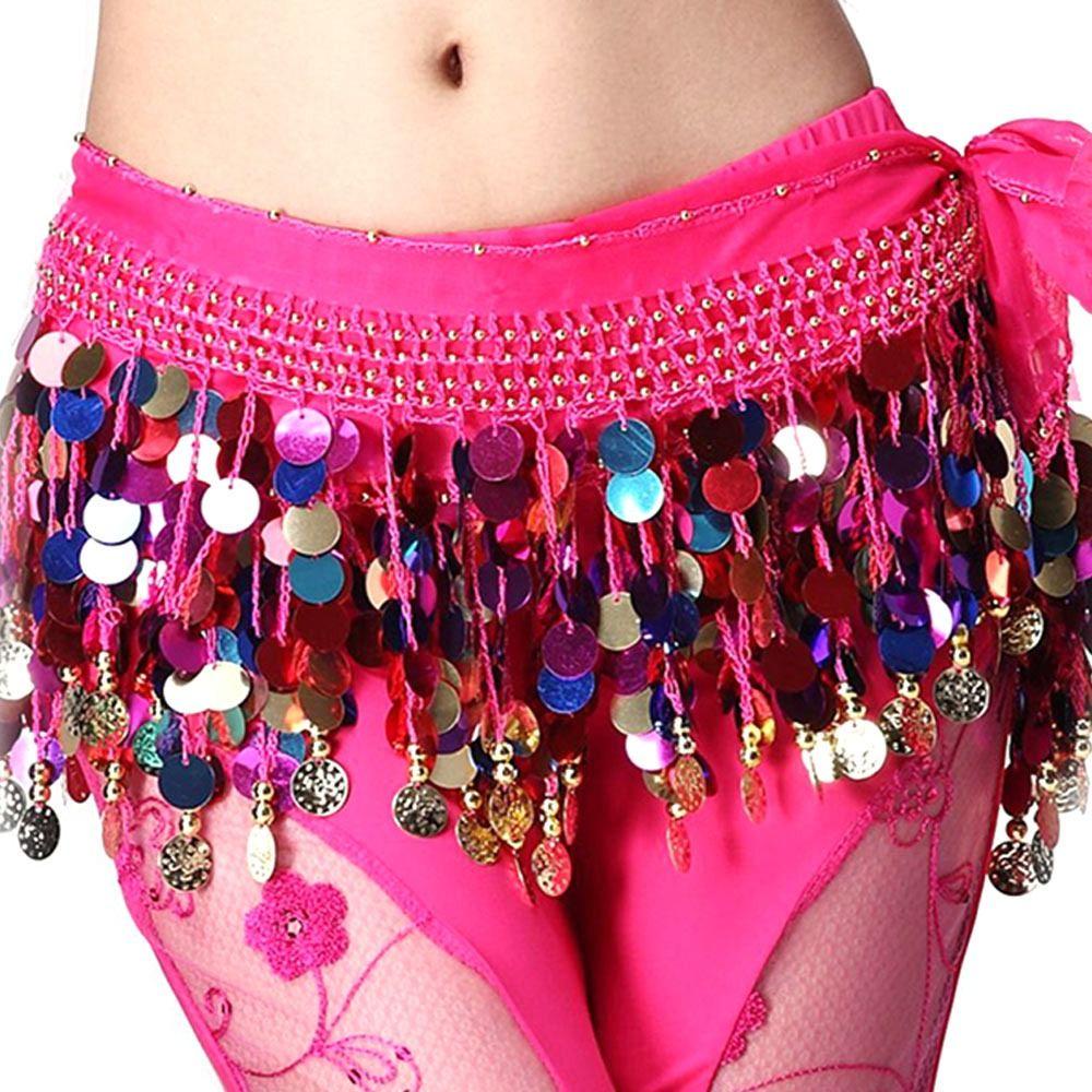 JUNE Chân Váy Múa Bụng Đính Kim Sa Lấp Lánh Kiểu Thái Lan / Ấn Độ